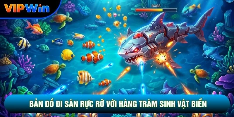 Bản đồ đi săn rực rỡ với hàng trăm sinh vật biển