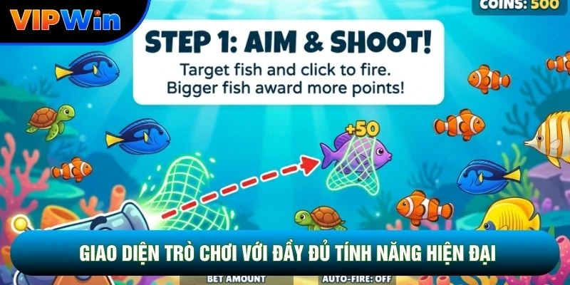 Giao diện trò chơi với đầy đủ tính năng hiện đại