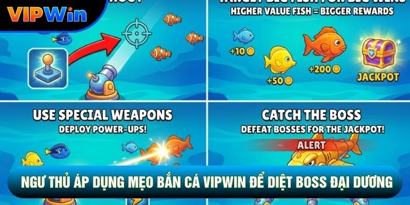 Ngư thủ áp dụng mẹo bắn cá vipwin để diệt boss đại dương