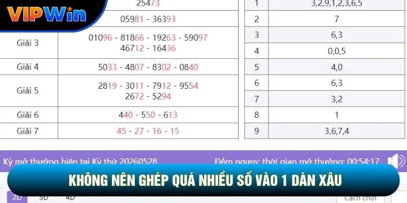 Không nên ghép quá nhiều số vào 1 dàn xâu